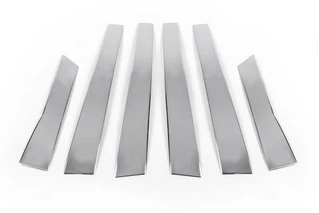 Молдинг дверних стійок (6 шт, нерж.) для Volkswagen Passat B5 1997-2005 рр