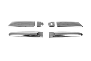 Накладки на ручки (4 шт) Місце під чіп, OmsaLine - Італійська нержавійка для Nissan Juke 2010-2019 рр