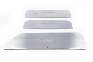 Накладки на пороги Carmos (3 шт, нерж) для Hyundai H200, H1, Starex 1998-2007 рр