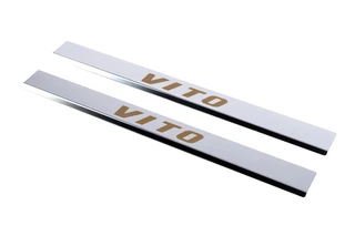 Накладки на пороги Carmos (2 шт, сталь) для Mercedes Vito W639 2004-2014 рр