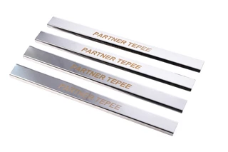 Накладки на пороги Carmos V1 (нерж) Передні та задні двері (4 шт) для Peugeot Partner Tepee 2008-2018 рр