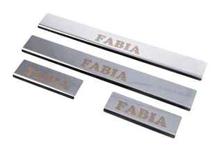 Накладки на пороги Carmos (4 шт., нерж.) для Skoda Fabia 2000-2007 рр