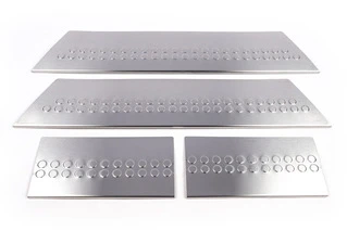 Накладки на внутрішні пороги (Carmos, сталь) 4 двері, без напису для Volkswagen T5 Transporter 2003-2010 рр