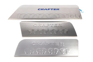 Накладки на внутрішні пороги (LED) Синя для Volkswagen Crafter 2006-2016 рр