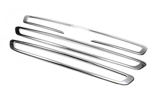 Накладки на решітку (2014-2018, 3 шт, нерж) OmsaLine - Італійська нержавіюча сталь для Ford Transit 2014- рр