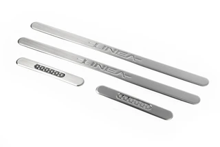 Накладки на пороги OmsaLine (4 шт, нерж.) для Fiat Linea 2006-2018 рр