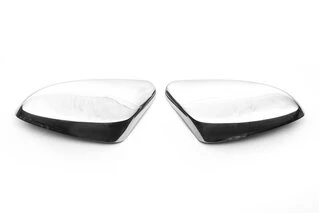 Накладки на дзеркала без вирізу під поворот (2 шт) Carmos - турецька сталь для Hyundai Accent 2011-2017 рр