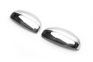 Накладки не дзеркала (Carmos, 2 шт, нерж) для Skoda Fabia 2007-2014рр