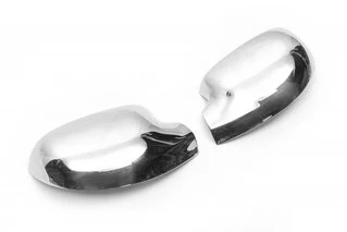 Накладки на дзеркала верхня частина (2 шт, нерж) для Dacia Logan I 2005-2008 рр