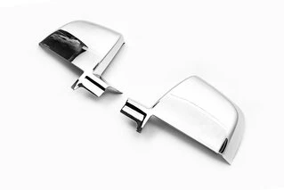 Накладки на дзеркала (2 шт, ABS) Carmos - Хромований пластик для Fiat Doblo II 2010-2022 рр