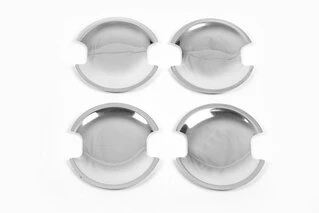 Накладки під ручки (нерж) OmsaLine - Італійська нержавіюча сталь, 4 шт для Volkswagen T5 Multivan 2003-2010 рр