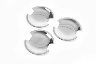 Накладки під ручки (нерж) OmsaLine - Італійська нержавіюча сталь, 4 шт для Volkswagen T5 Multivan 2003-2010 рр