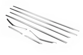 Нижня окантовка вікон (8 шт, нерж) Хетчбек, OmsaLine - Італійська нержавіюча сталь для Ford Focus III 2011-2017 рр