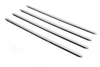 Зовнішня окантовка стекол (4 шт, нерж.) Carmos - Турецька сталь для Renault Logan I 2008-2013 рр