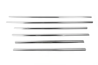 Окантовка стекол (нерж.) 4 шт, Sedan, OmsaLine - Італійська нержавейка для Mercedes C-class W203 2000-2007рр