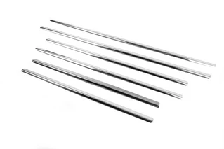 Окантовка стекол (нерж.) 4 шт, Sedan, OmsaLine - Італійська нержавейка для Mercedes C-class W203 2000-2007рр