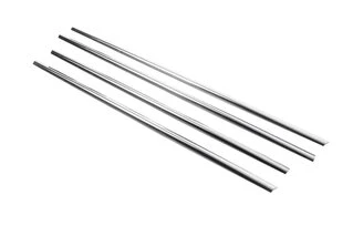 Окантовка вікон (нерж) 6 шт, OmsaLine (з кватиркою) для Peugeot 301