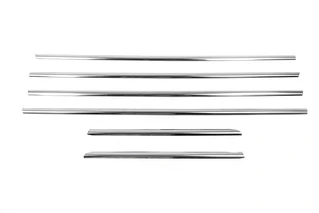 Зовнішня окантовка вікон (6 шт, нерж) OmsaLine - Італійська нержавійка для Toyota Land Cruiser Prado 120