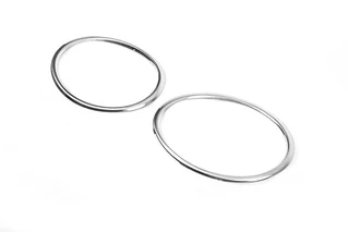 Накладки на передні ліхтарі (2 шт., нерж) 2010-2014, OmsaLine - Італійська нержавійка для Nissan Juke рр