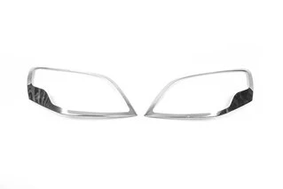 Накладки на фари (2 шт, нерж.) Carmos - турецька сталь для Fiat Fiorino/Qubo