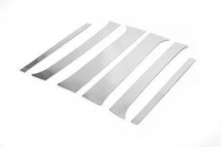 Молдинг дверних стійок (6 шт, нерж.) для Nissan Pathfinder R51 2005-2014рр