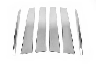 Молдинг дверних стійок (6 шт, нерж.) для Land Rover Discovery III