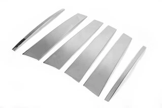 Молдинг дверних стійок (6 шт, нерж.) для Land Rover Discovery III