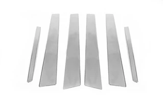 Молдинги дверних стійок (6 шт, нерж) для Mercedes E-сlass W211 2002-2009 рр