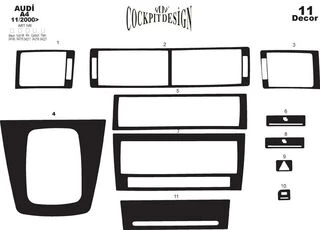 Накладки на панель Темне дерево для Ауди A4 B6 2000-2004 рр
