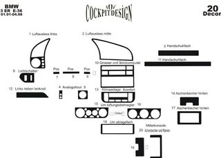 Накладки на панель Карбон для BMW 3 серія E-36 1990-2000 рр