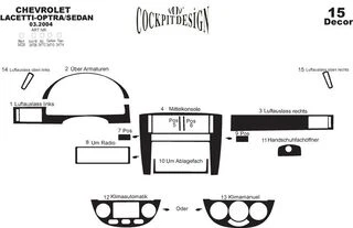 Накладки на панель Sedan (Meric) Карбон для Chevrolet Lacetti