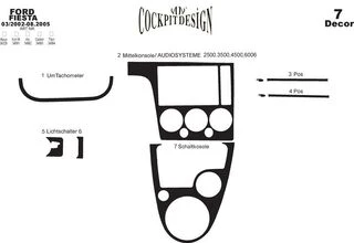 Накладки в салон (2002-2005) Дерево для Ford Fiesta рр