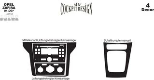 Накладки салону Карбон для Opel Zafira B 2005-2011 рр