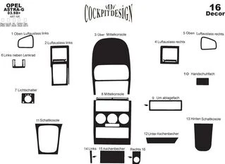 Накладки на панель Дерево для Opel Astra G classic 1998-2012 рр