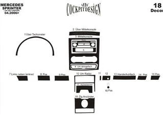 Накладки на панель (19 деталей) Алюміній для Volkswagen Crafter 2006-2016 рр