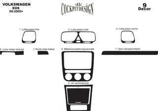 Накладки на панель Дерево для Volkswagen EOS 2006-2011рр