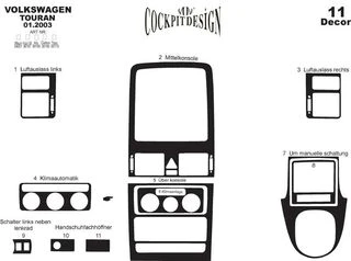 Накладки на панель Титан для Volkswagen Touran 2003-2010 рр