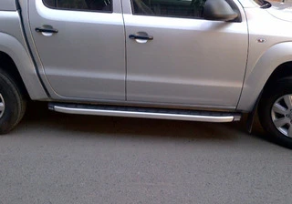 Бокові пороги Fullmond Grey (2 шт, алюм) для Volkswagen Amarok 2010-2022 рр