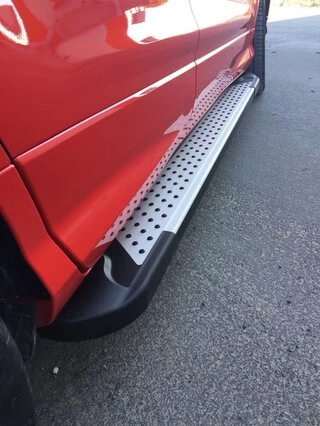 Бокові пороги Allmond Grey (2 шт, алюм.) З чорним листям на дверях для Ford Kuga/Escape 2013-2019 рр