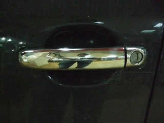 Накладки на ручки (4 шт., Нерж.) OmsaLine, без кнопки для Ауди Q7 2005-2015 рр