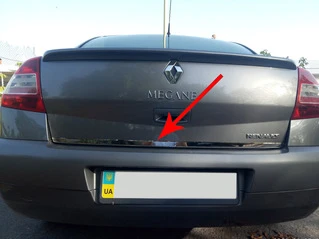 Кромка багажника (нерж.) SD, Carmos - Турецька сталь для Renault Megane II 2004-2009 рр