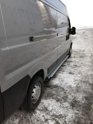 Бокові пороги Allmond Grey (2 шт., алюм.) Коротка база для Fiat Ducato 2006-2025 рр