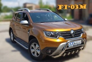Кенгурятник без напису WT003 (нерж.) для Renault Duster 2018-2024 рр