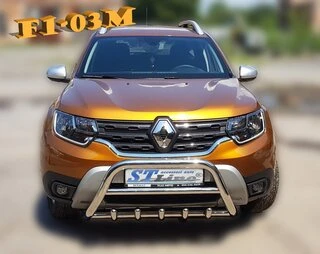 Кенгурятник без напису WT003 (нерж.) для Renault Duster 2018-2024 рр