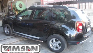 Бічні труби з втавками (2 шт., нерж.) для Dacia Duster 2008-2018 рр