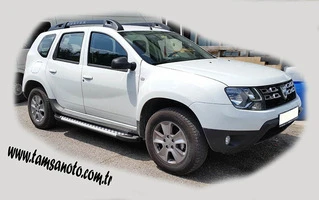 Бокові пороги Allmond Grey (2 шт., алюміній) для Renault Duster 2008-2017 рр