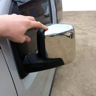 Накладки на дзеркала верхівки (2 шт, нерж.) для Peugeot Bipper