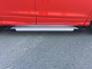 Бокові пороги Allmond Grey (2 шт, алюм.) З чорним листям на дверях для Ford Kuga/Escape 2013-2019 рр