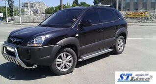 Кенгурятник WT002 (нерж.) для Hyundai Tucson JM 2004- рр
