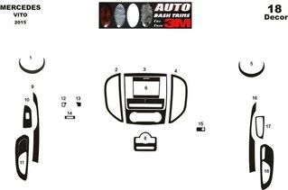 Накладки на панель Карбон для Mercedes Vito / V-class W447 2014- рр